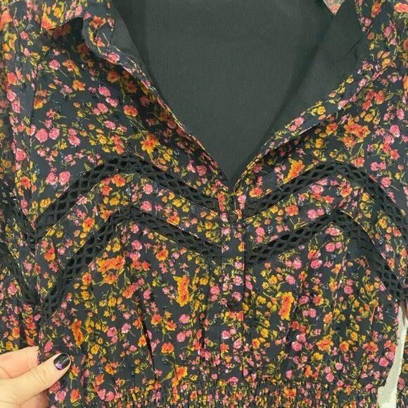 Topshop Floral Dobby Mini Tea Dress Size 2 EUC - Picture 5 of 5